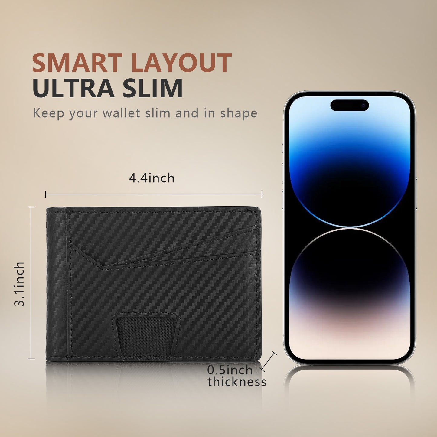 RFID Wallet for Men, Leather Mens Wallet with 2 ID Windows, Stylish Wallet for Men in Gift Box, Perfect Gifts for Men